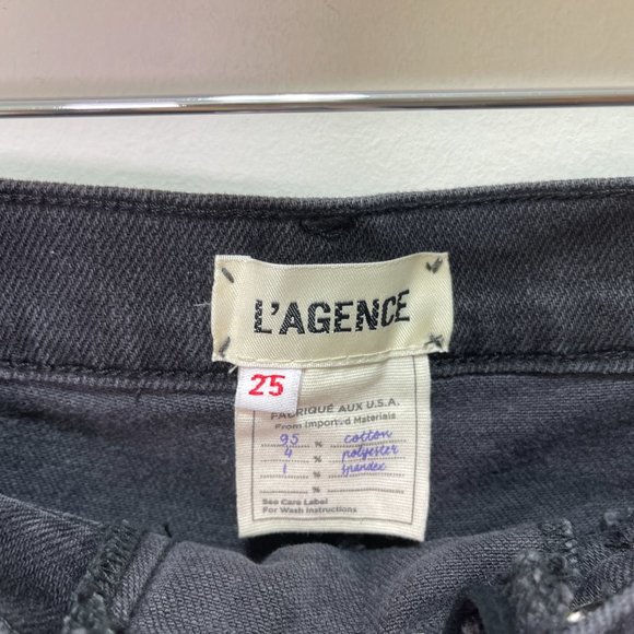 L’agence High Rise Lace Up Denim Mini Skirt sz 25 - Picture 8 of 12